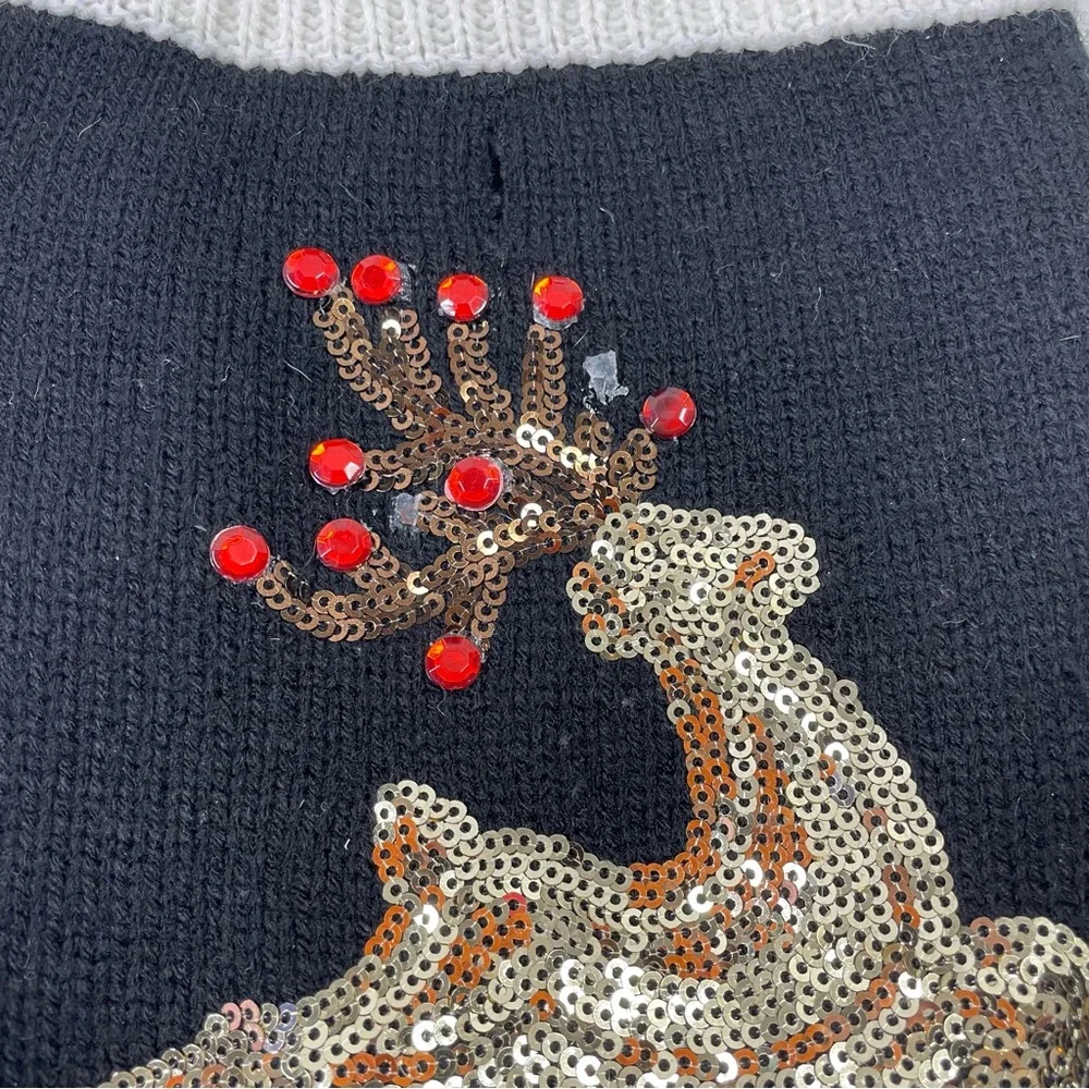 7”x13” Sequin Reindeer Small Dog Sweater